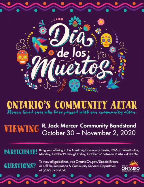 Dia de los Muertos Community Altar City of Ontario, California